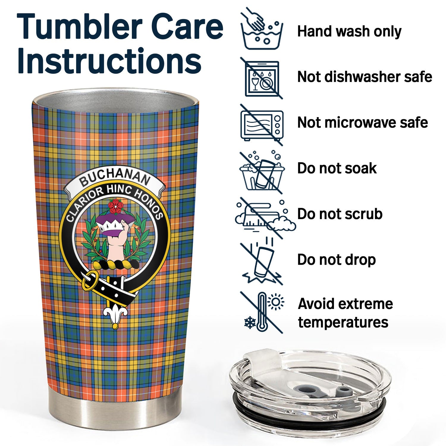 Buchanan Ancient Tartan Crest Tumbler