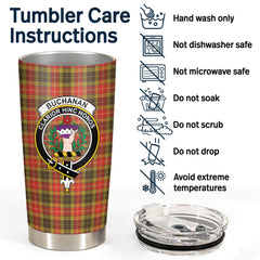 Buchanan Old Set Weathered Tartan Crest Tumbler