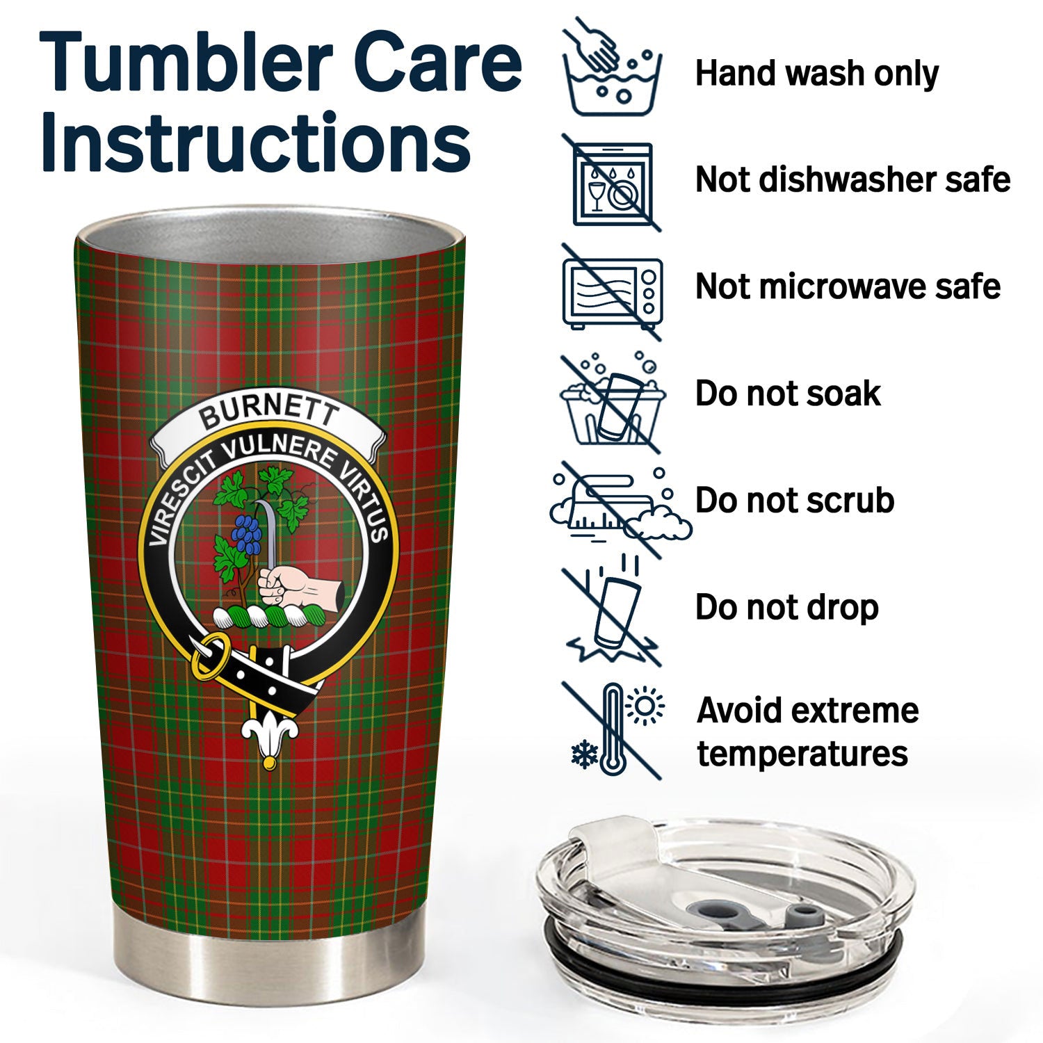 Burnett Tartan Crest Tumbler