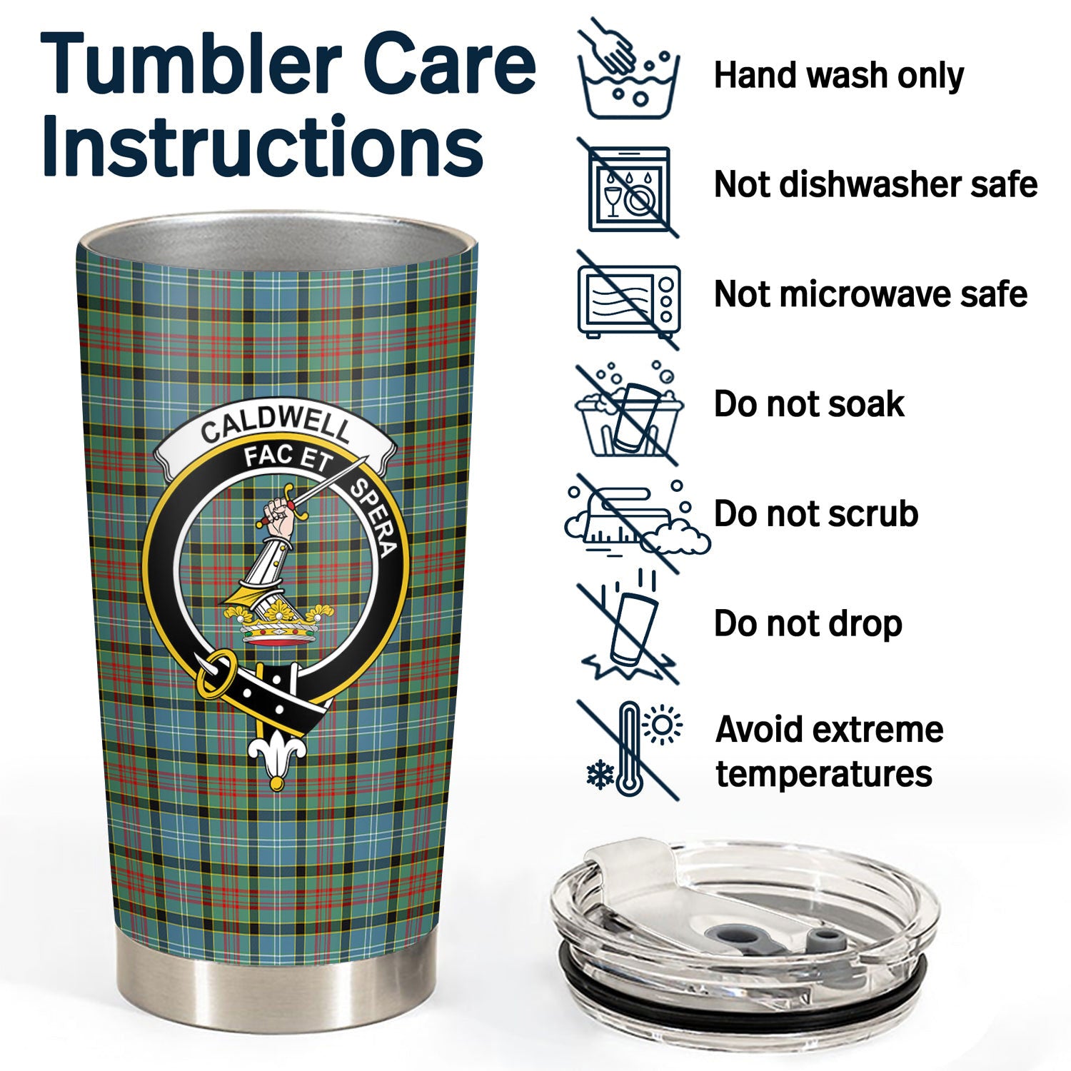 Caldwell Tartan Crest Tumbler