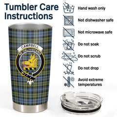 Campbell Faded Tartan Crest Tumbler