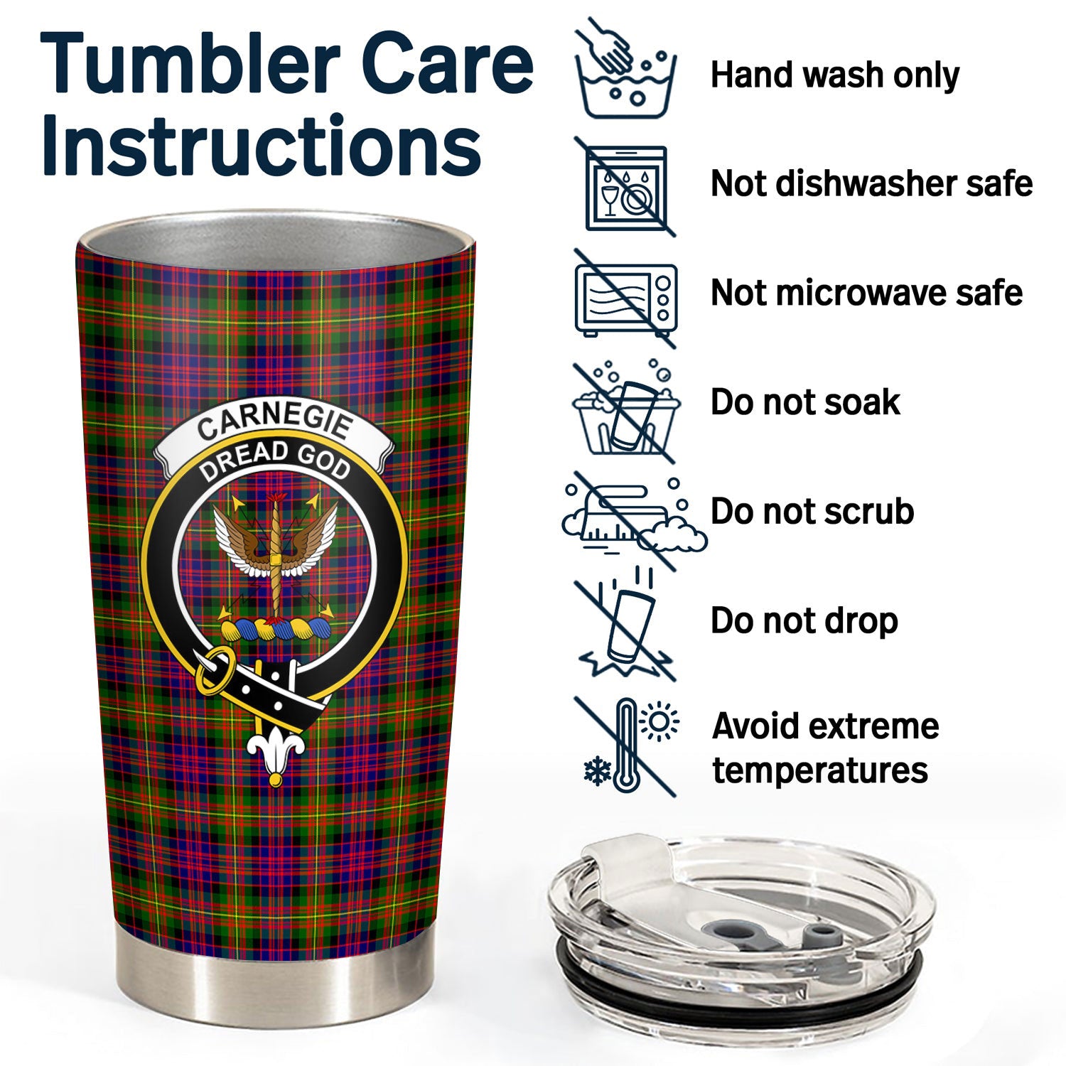 Carnegie Modern Tartan Crest Tumbler