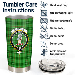 Clephan (or Clephane) Tartan Crest Tumbler