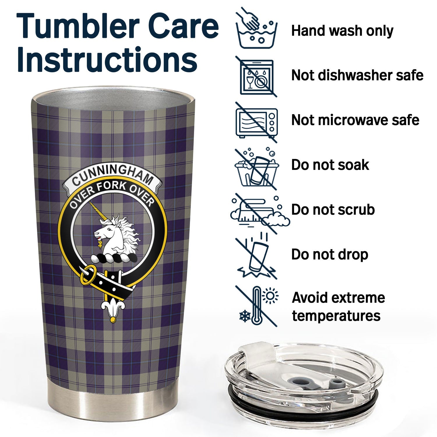 Cunningham Dress Blue Dancers Tartan Crest Tumbler