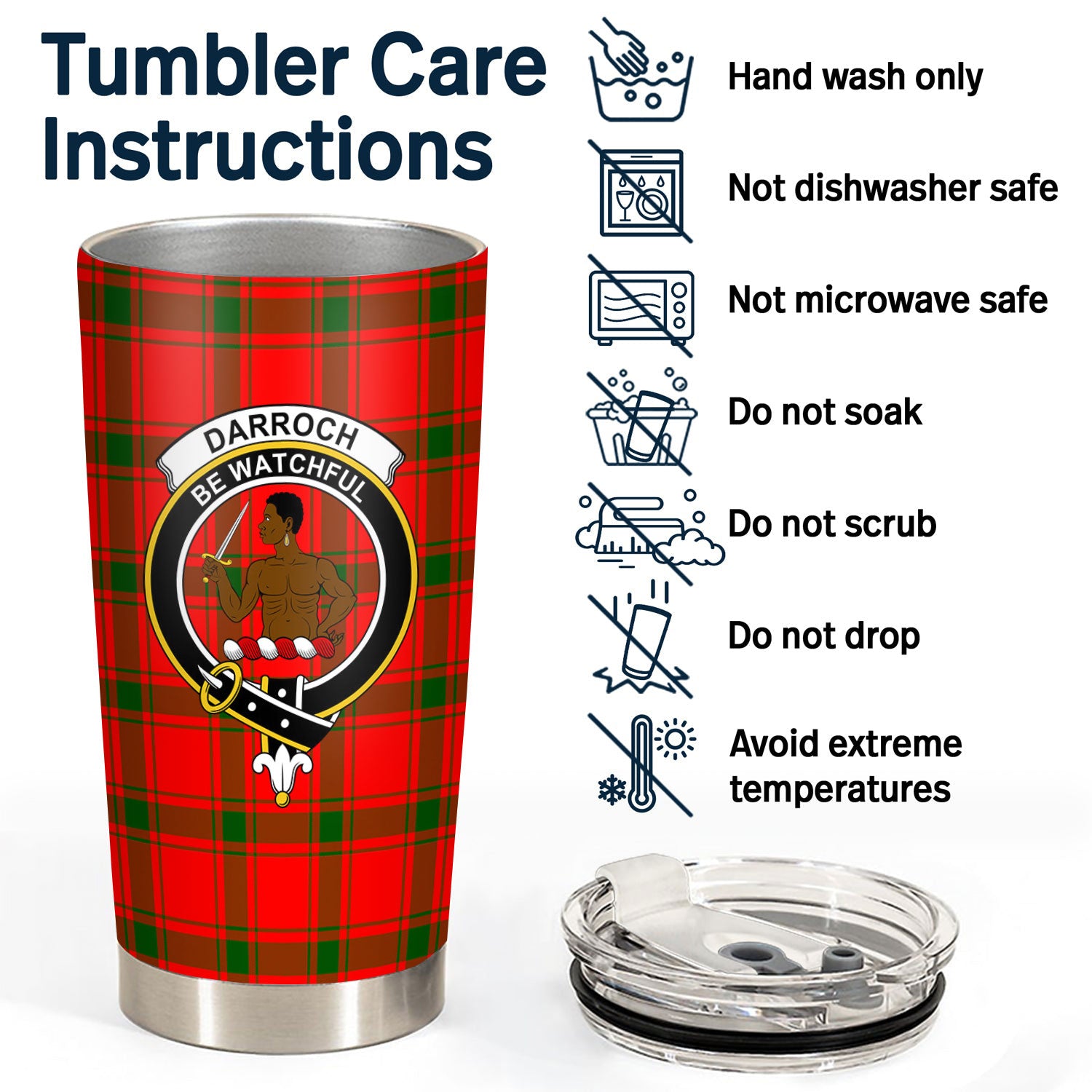 Darroch (Gourock) Tartan Crest Tumbler