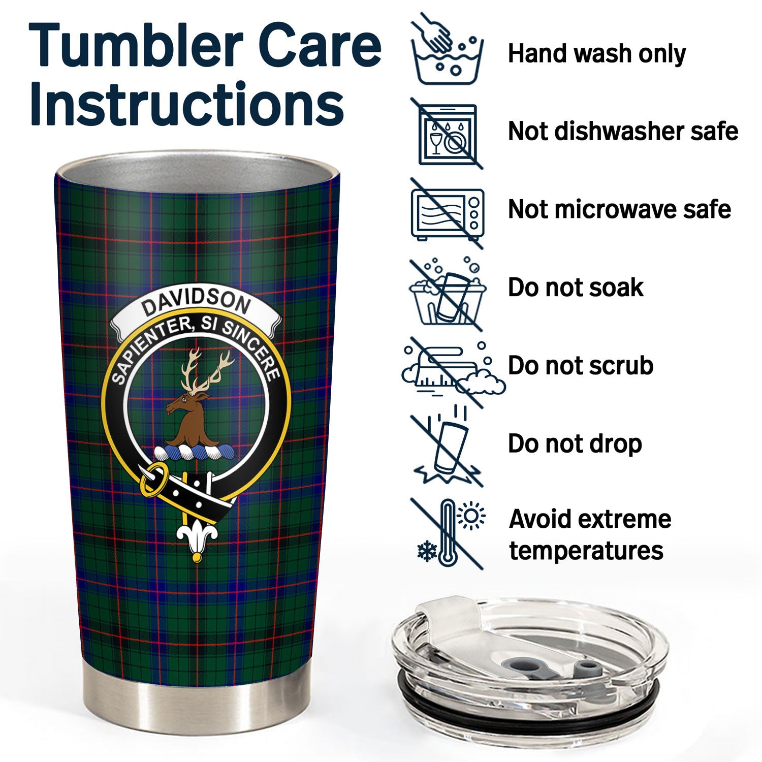 Davidson Modern Tartan Crest Tumbler