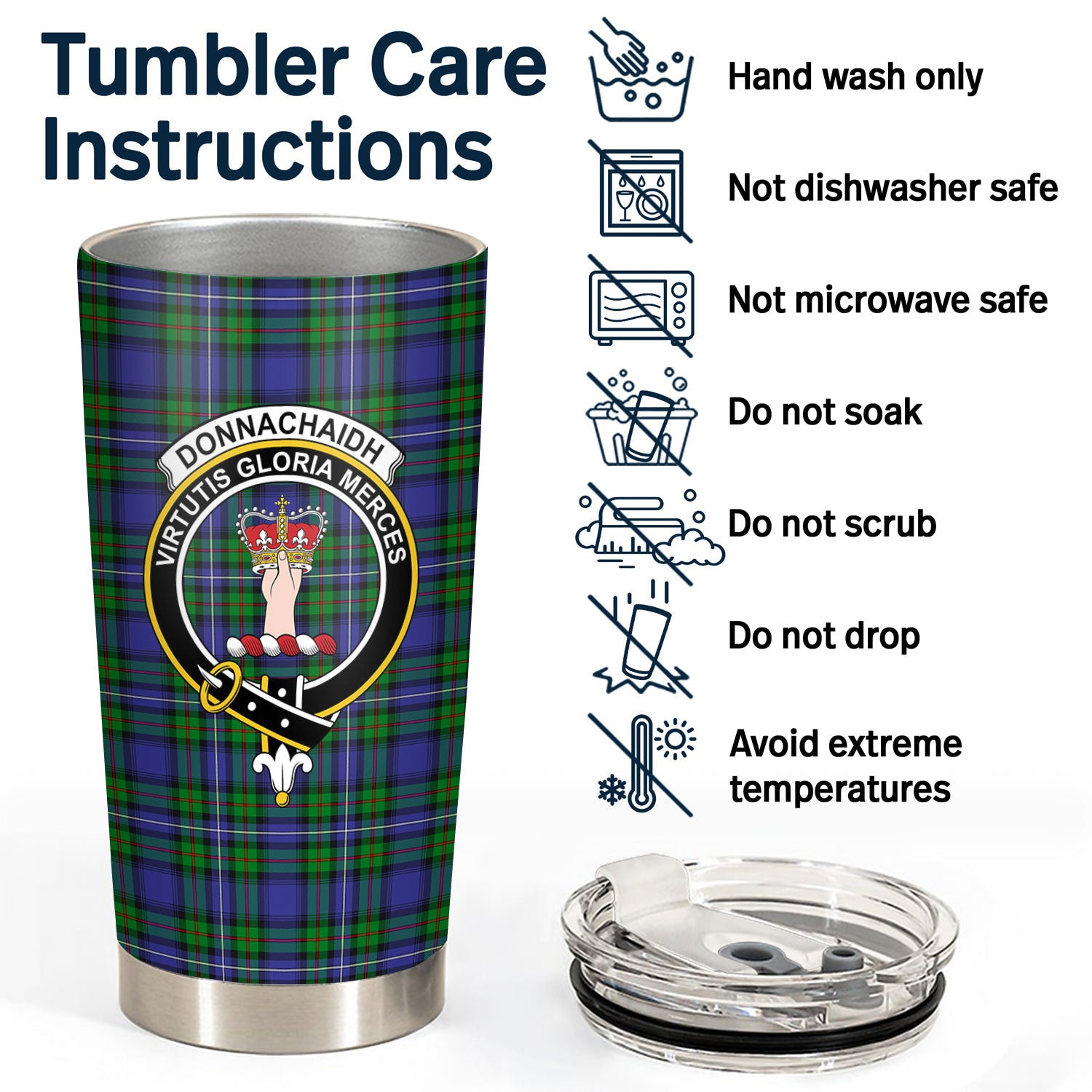 Donnachaidh Tartan Crest Tumbler