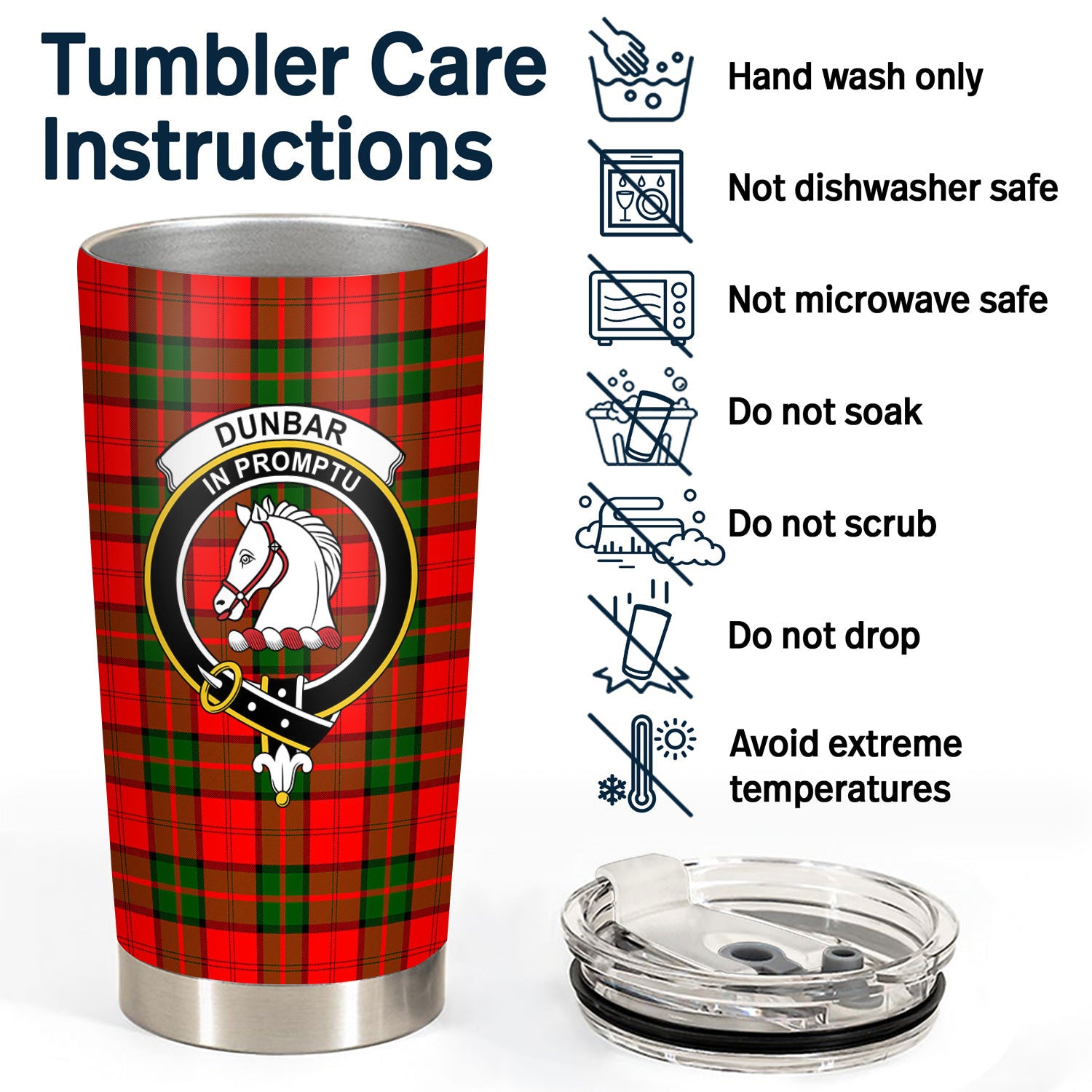 Dunbar Modern Tartan Crest Tumbler