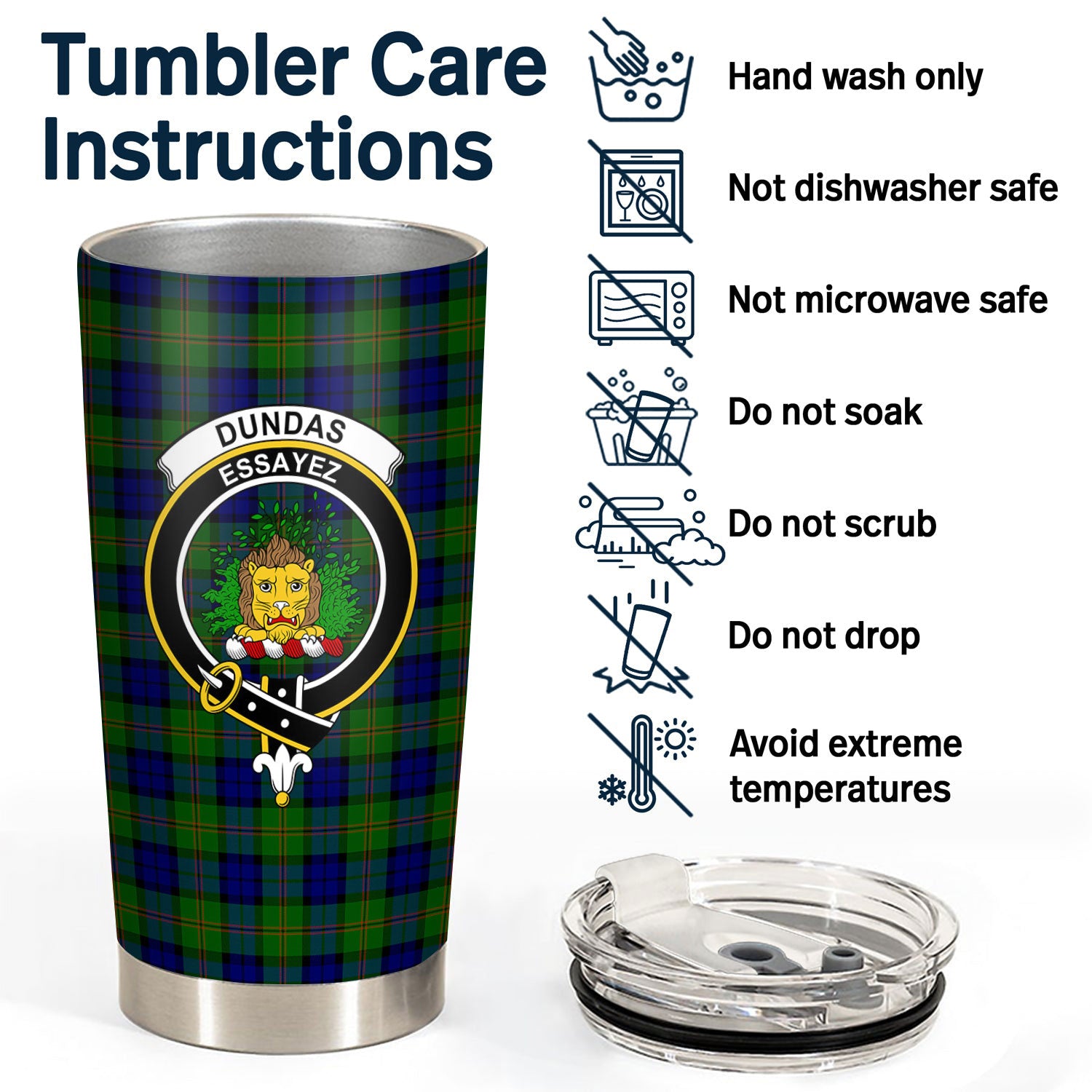 Dundas Modern Tartan Crest Tumbler