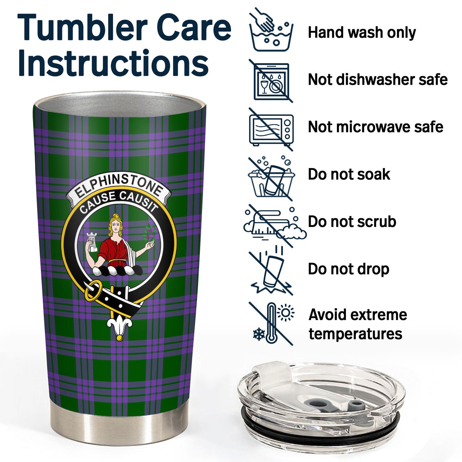 Elphinstone Tartan Crest Tumbler