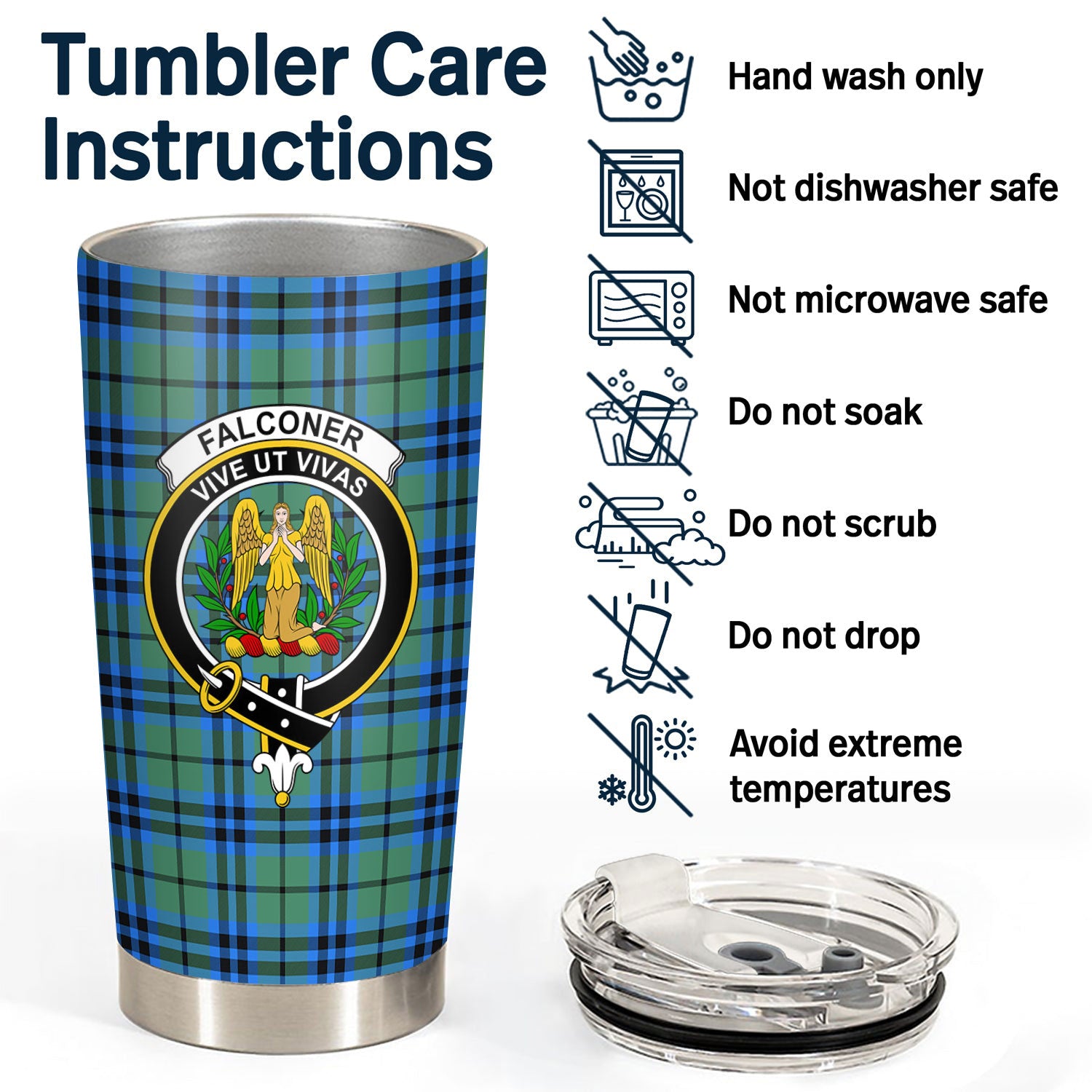 Falconer Tartan Crest Tumbler