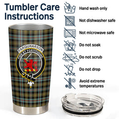 Farquharson Weathered Tartan Crest Tumbler