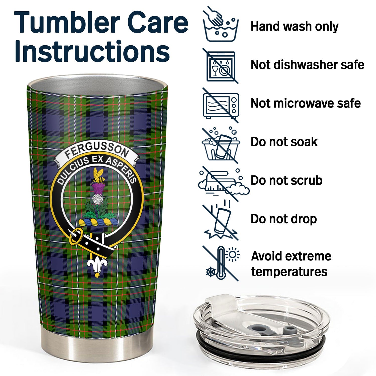 Fergusson Modern Tartan Crest Tumbler