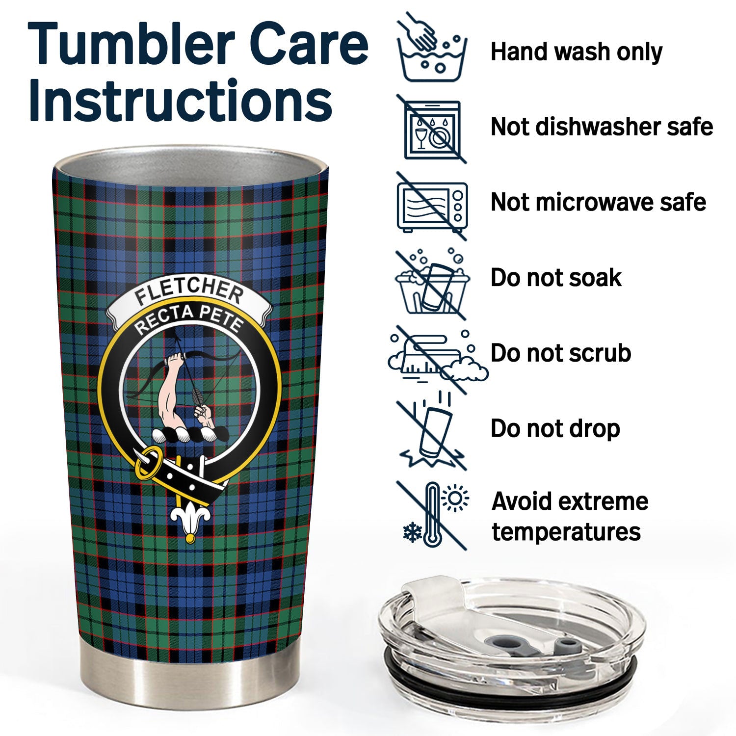 Fletcher Ancient Tartan Crest Tumbler