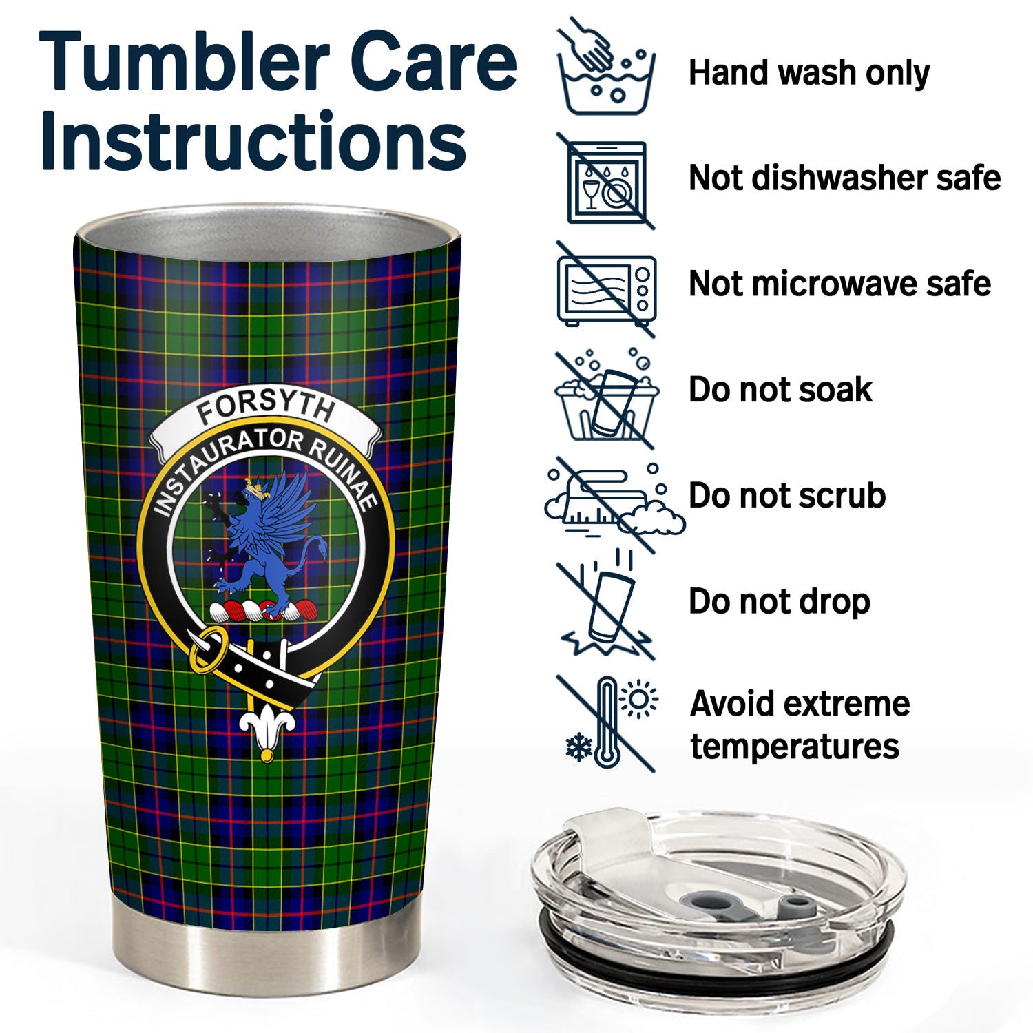 Forsyth Modern Tartan Crest Tumbler