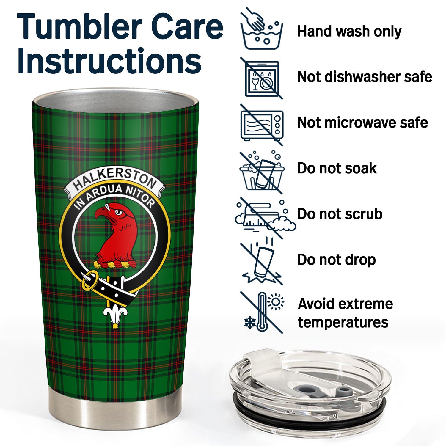 Halkerston Tartan Crest Tumbler