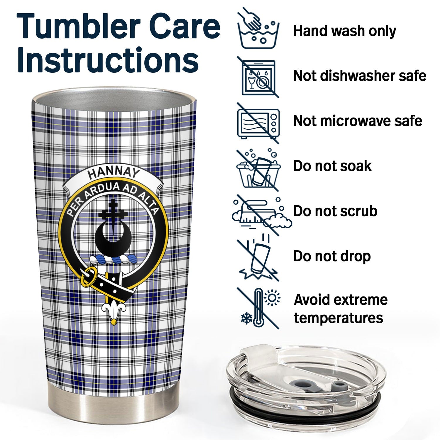 Hannay Modern Tartan Crest Tumbler