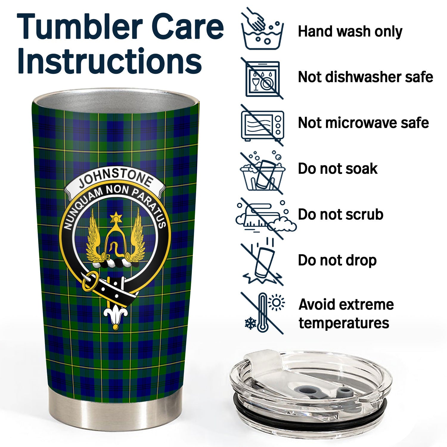 Johnstone Modern Tartan Crest Tumbler