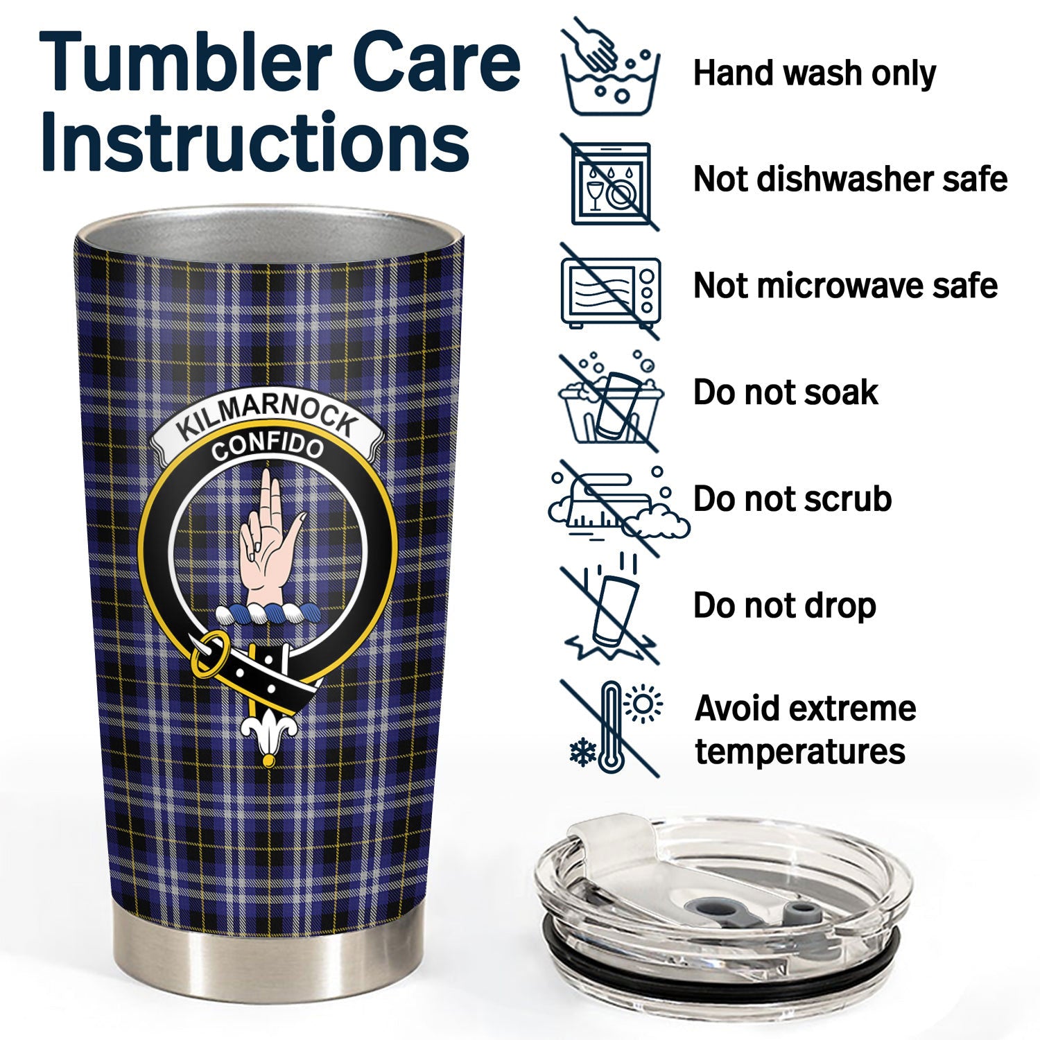 Kilmarnock Tartan Crest Tumbler