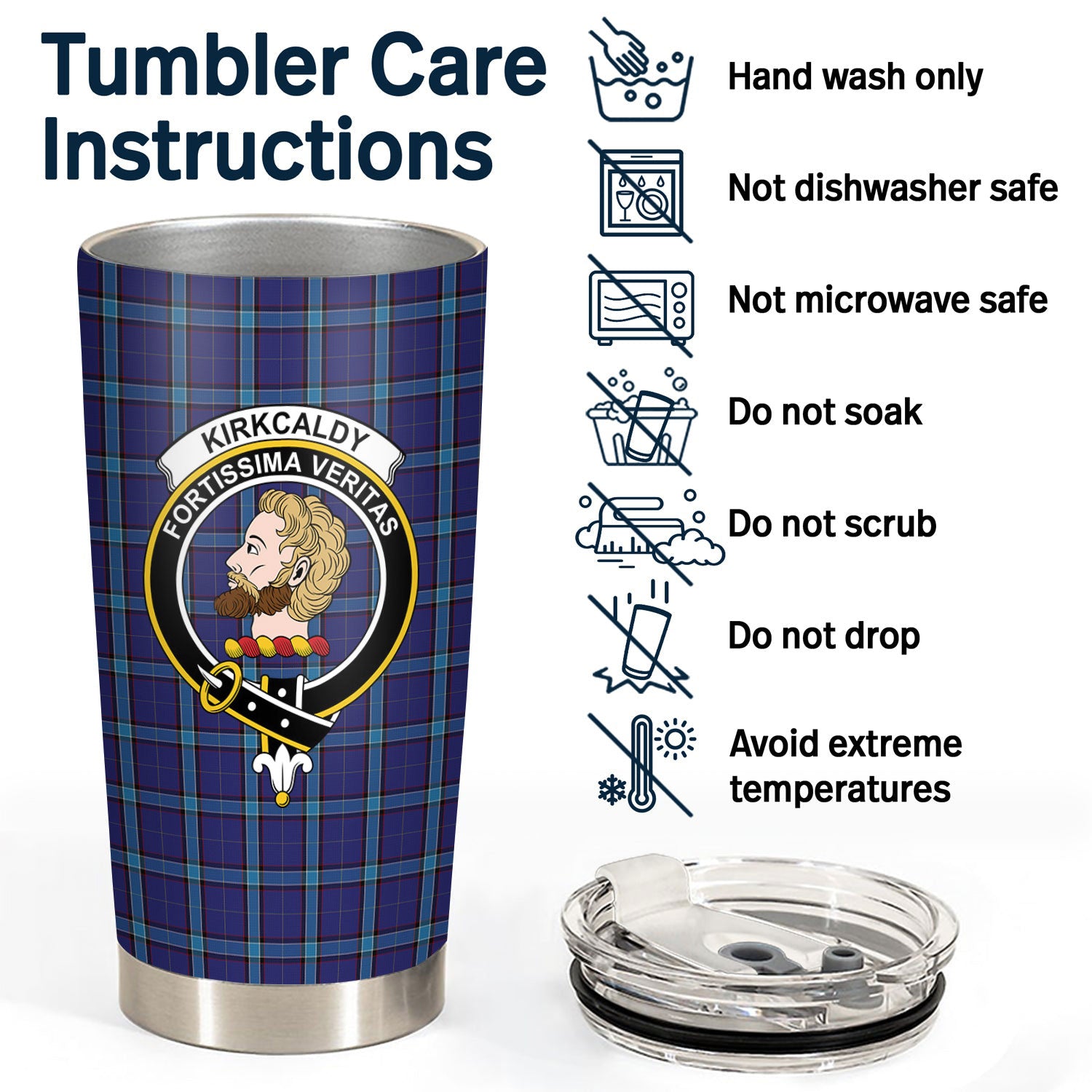 Kirkcaldy Tartan Crest Tumbler