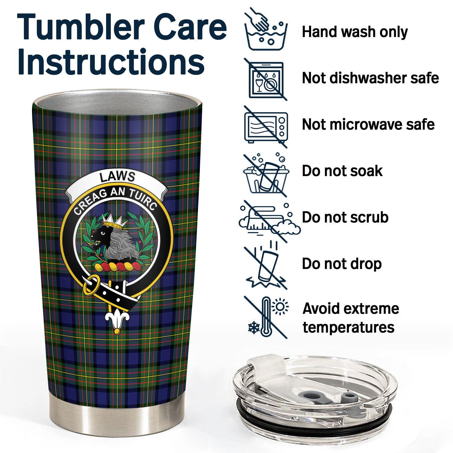 Laws Tartan Crest Tumbler