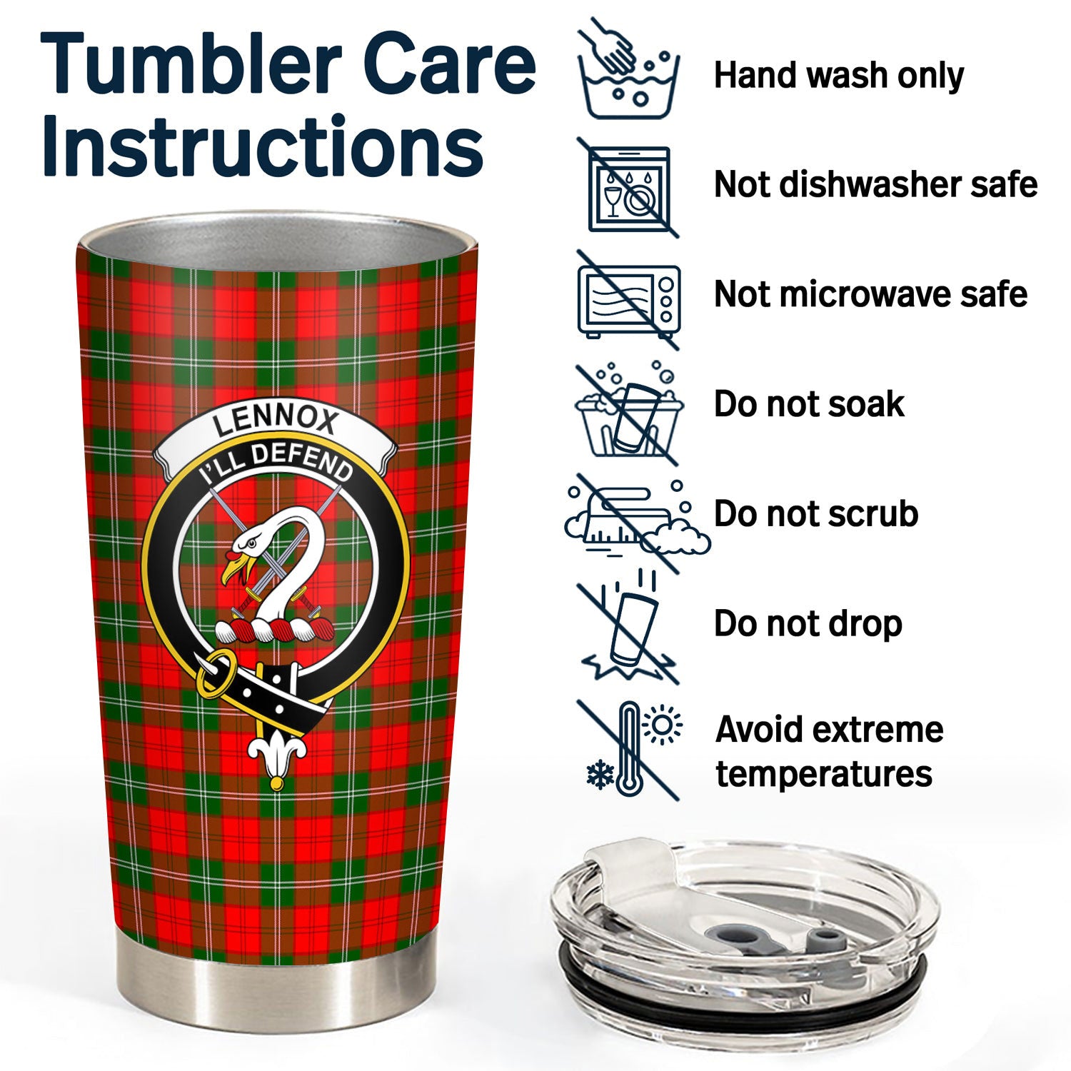 Lennox Tartan Crest Tumbler