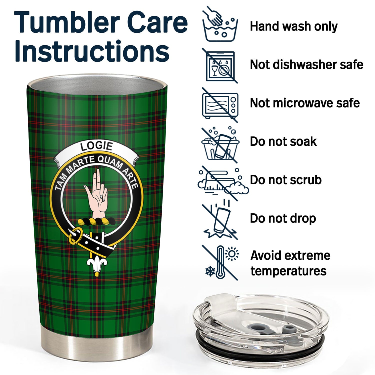 Logie Tartan Crest Tumbler