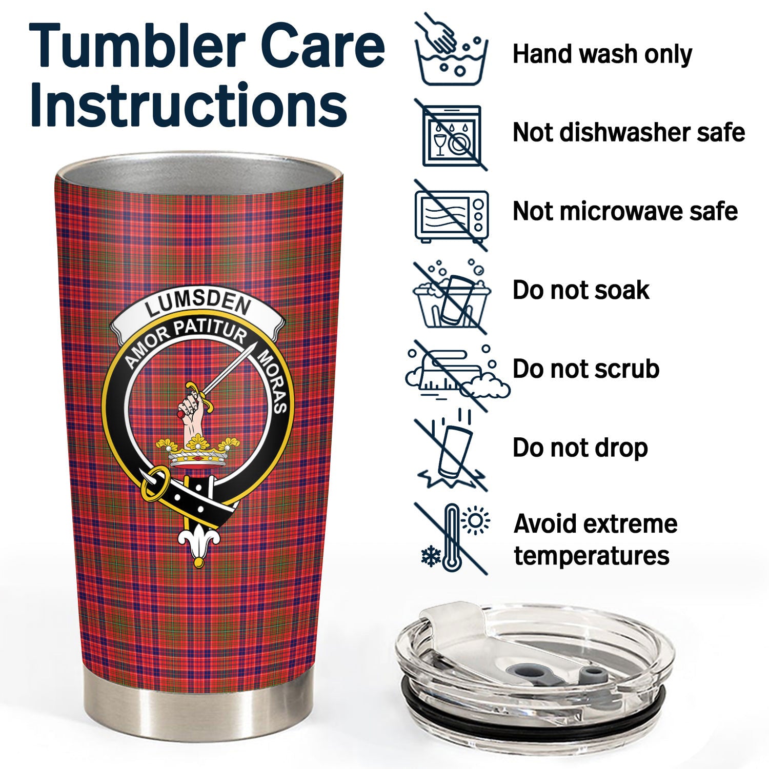 Lumsden Modern Tartan Crest Tumbler