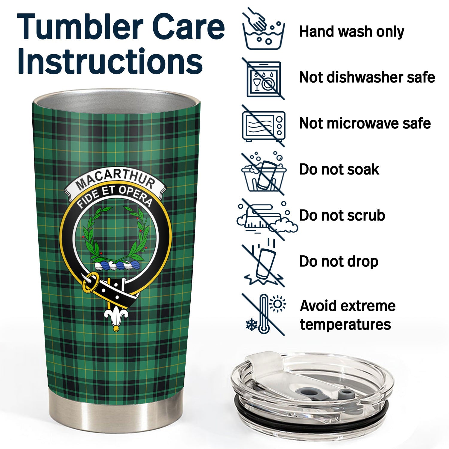 MacArthur Ancient Tartan Crest Tumbler