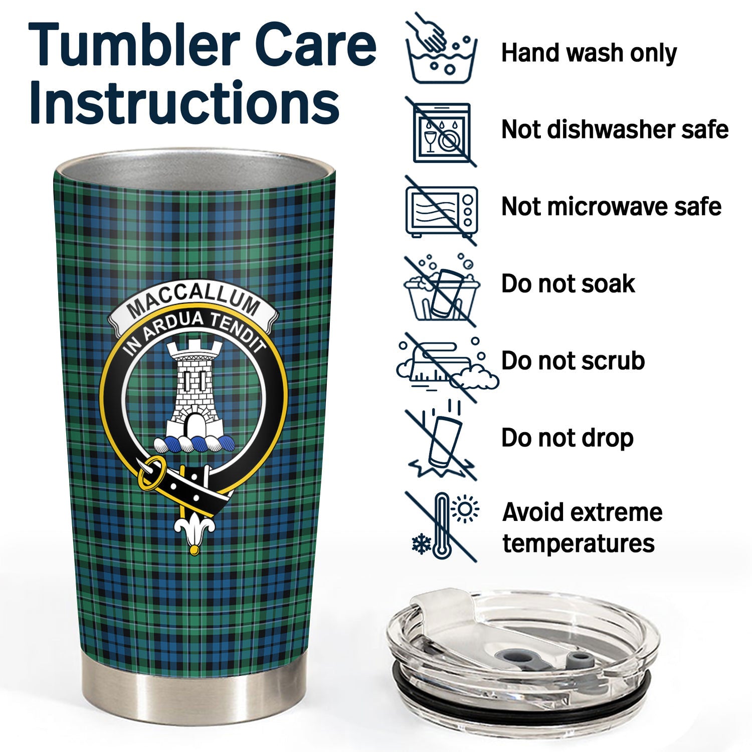 MacCallum Ancient Tartan Crest Tumbler