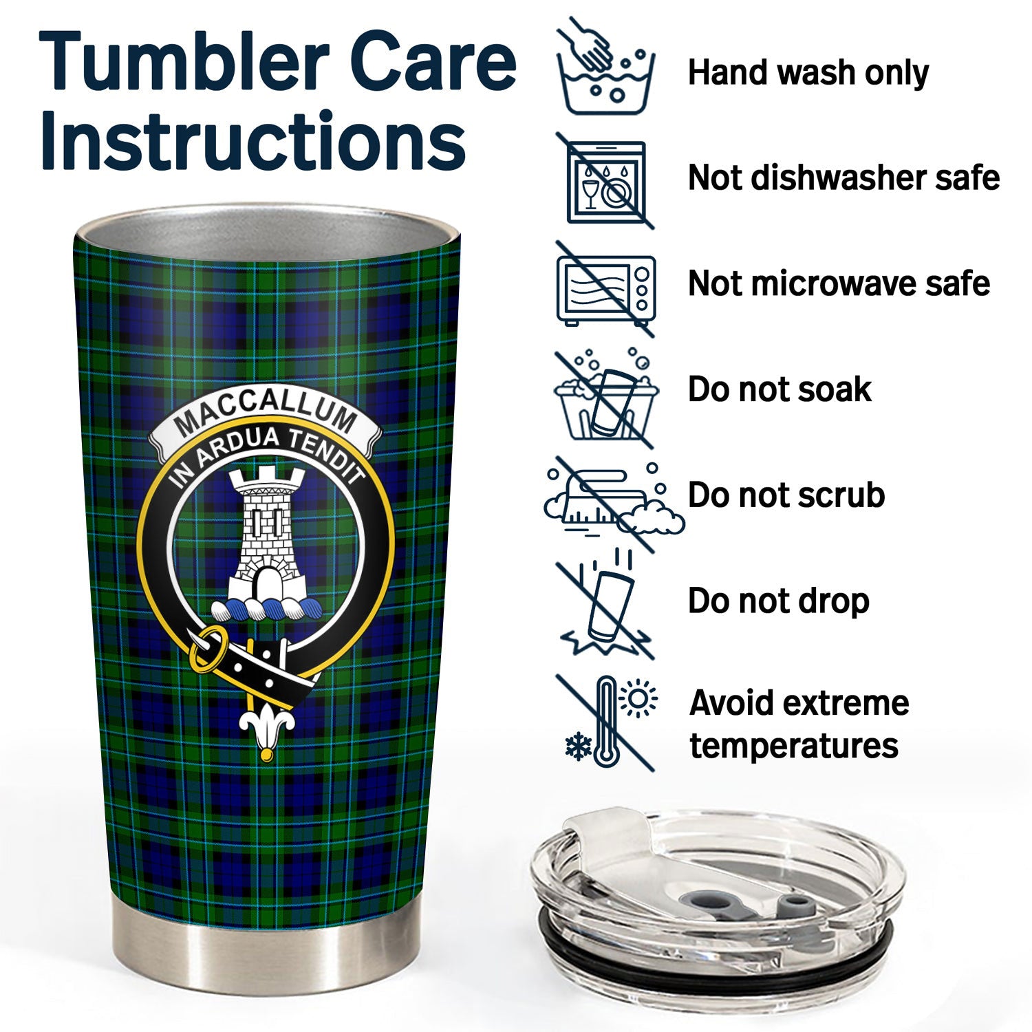 MacCallum Modern Tartan Crest Tumbler