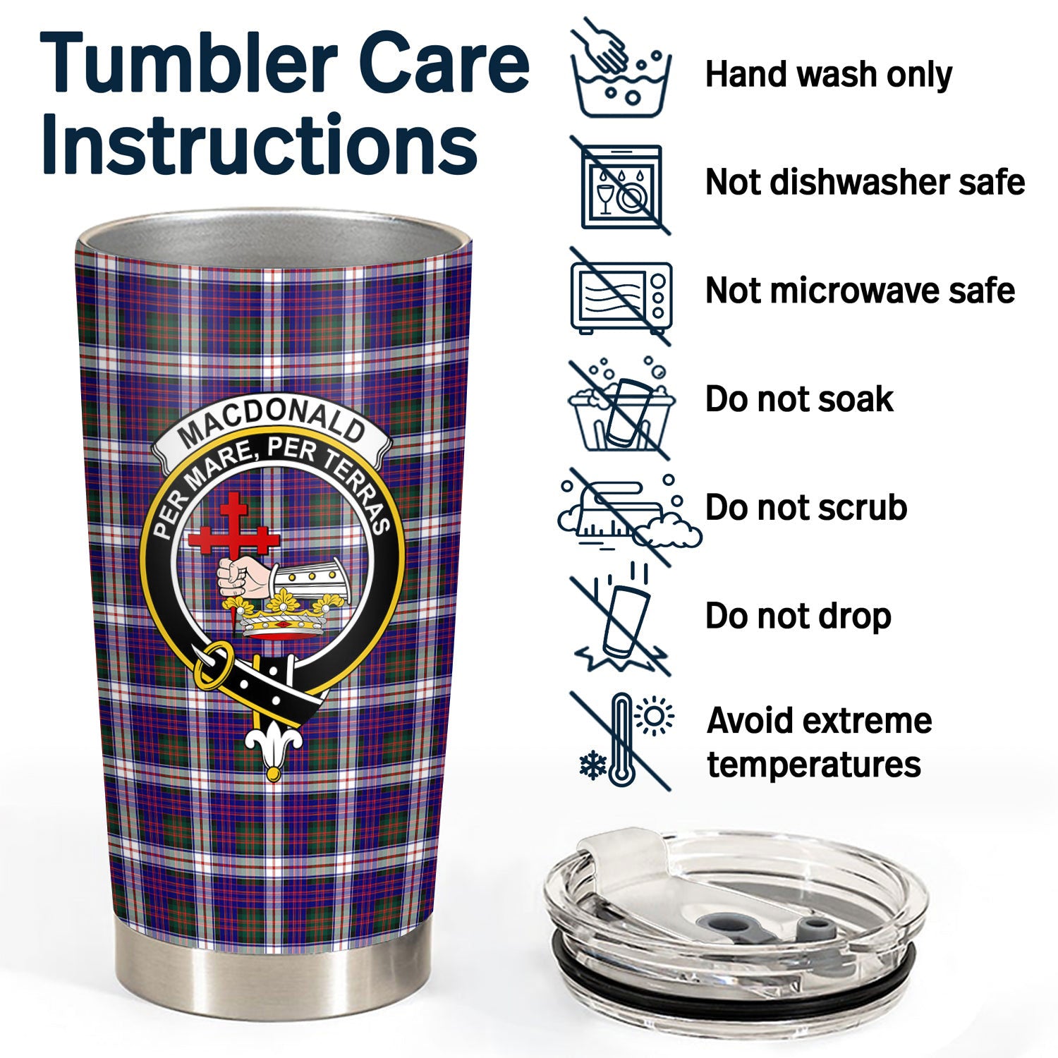 MacDonald Dress Modern Tartan Crest Tumbler