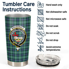 MacDonald of the Isles Hunting Ancient Tartan Crest Tumbler