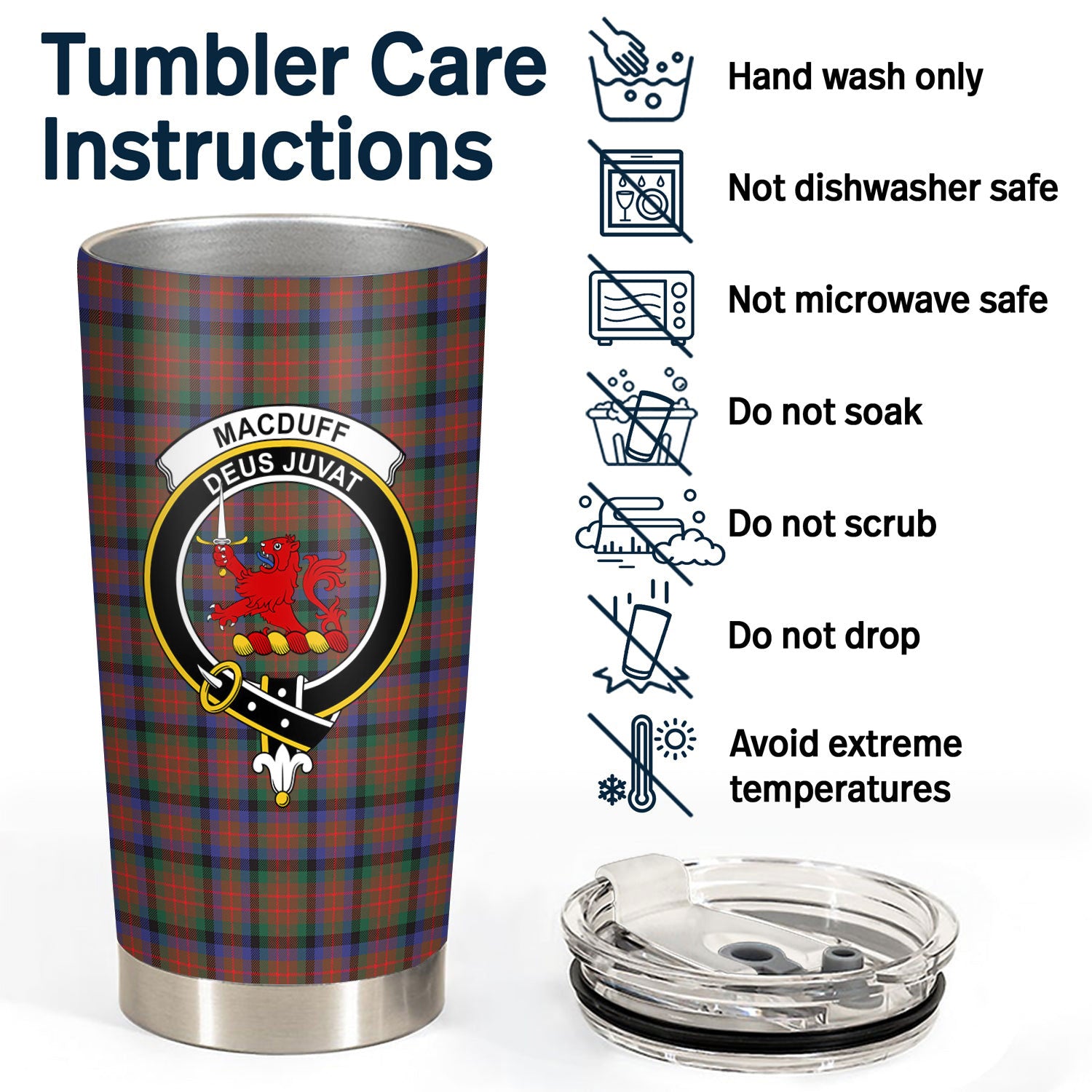 MacDuff Hunting Modern Tartan Crest Tumbler