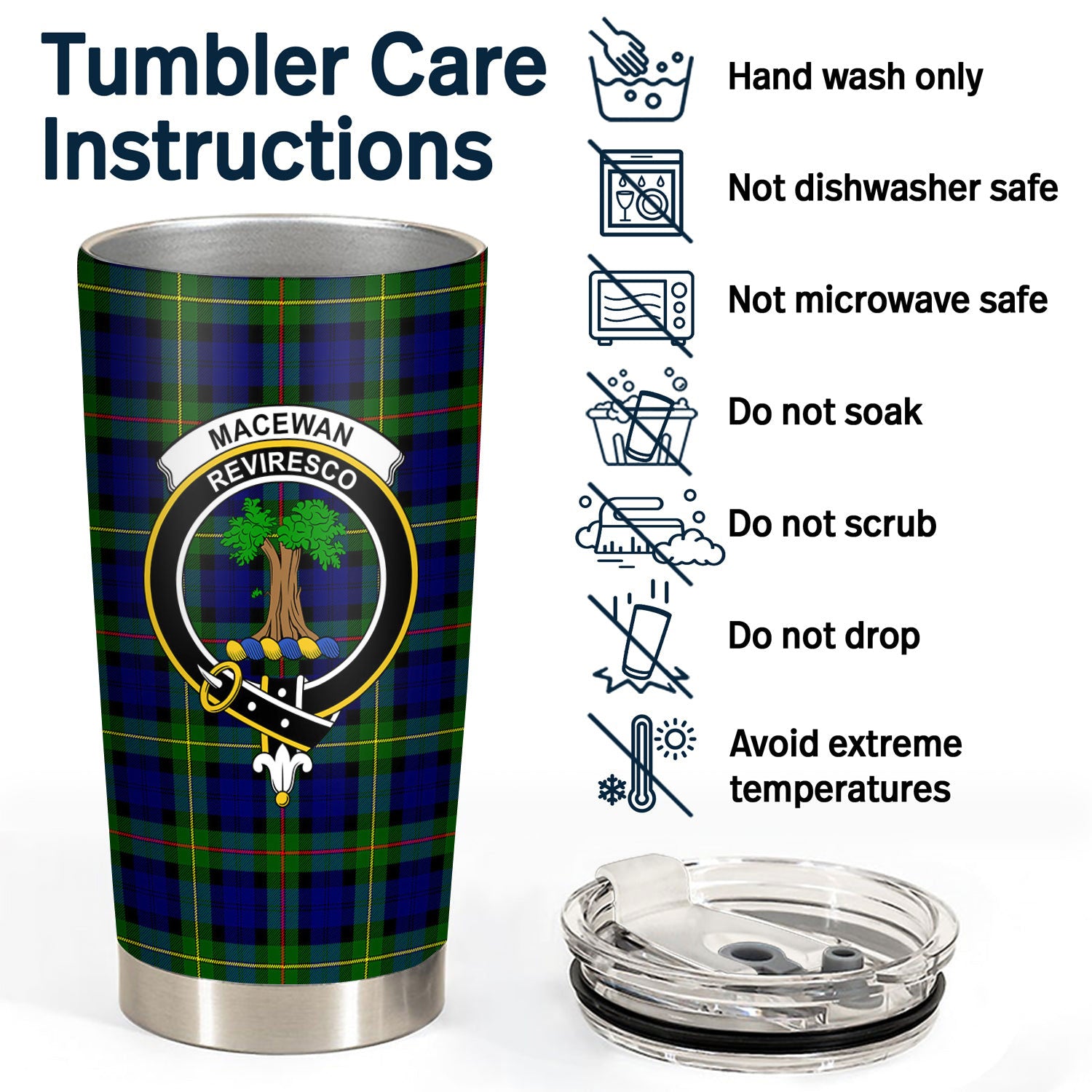 MacEwan Modern Tartan Crest Tumbler