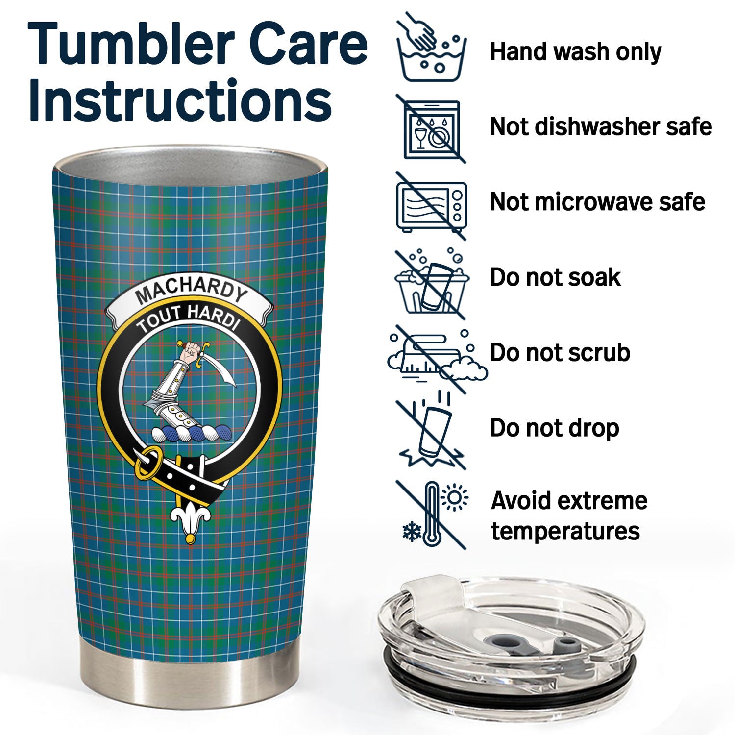 MacHardy Ancient Tartan Crest Tumbler