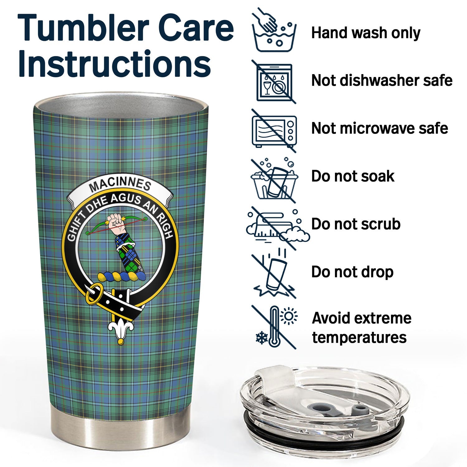 MacInnes Ancient Tartan Crest Tumbler