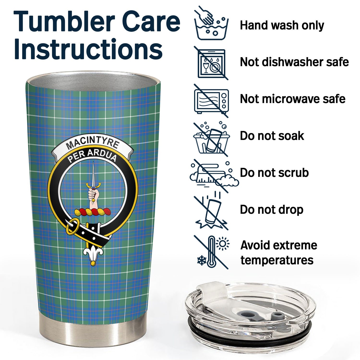 MacIntyre Hunting Ancient Tartan Crest Tumbler