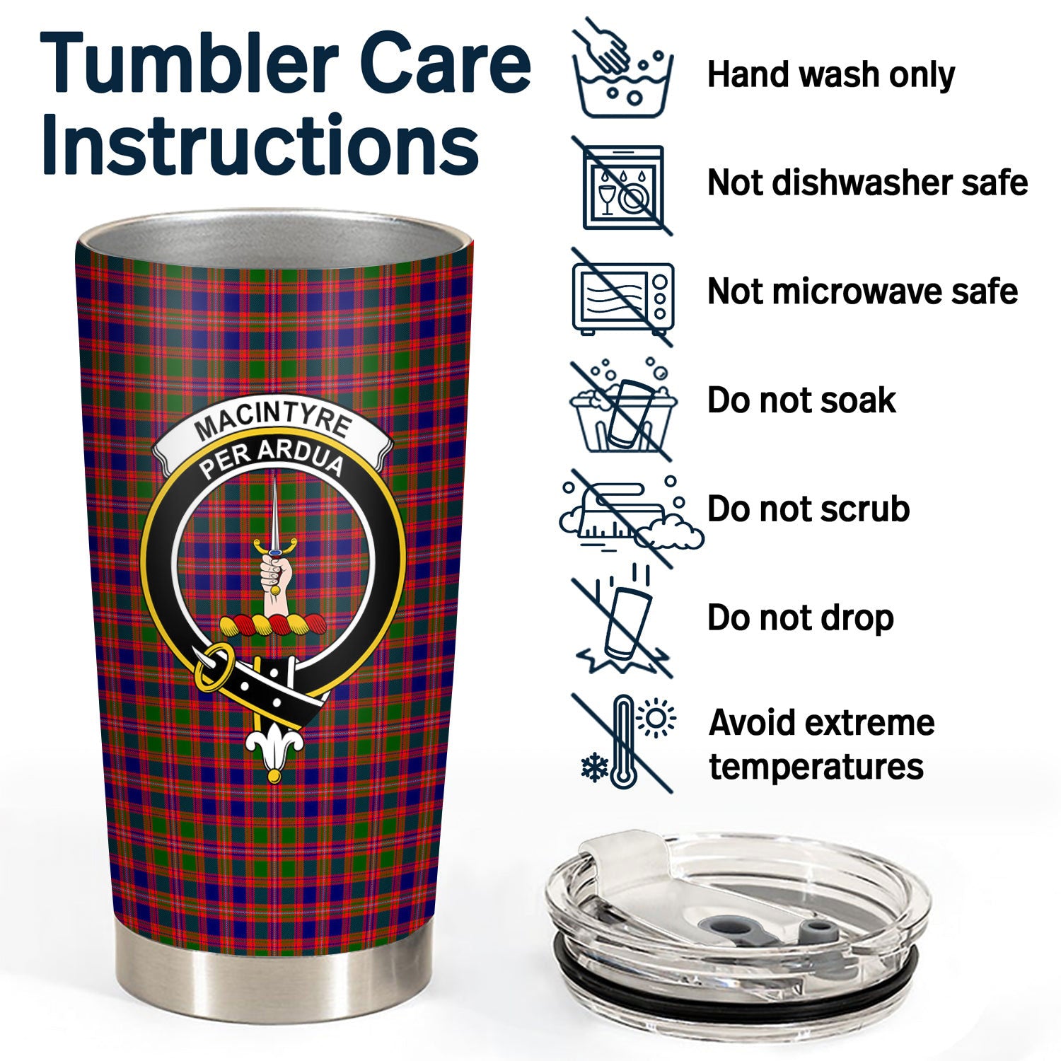 MacIntyre Modern Tartan Crest Tumbler