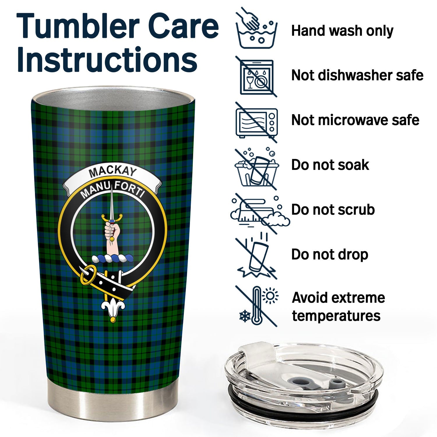 MacKay Modern Tartan Crest Tumbler