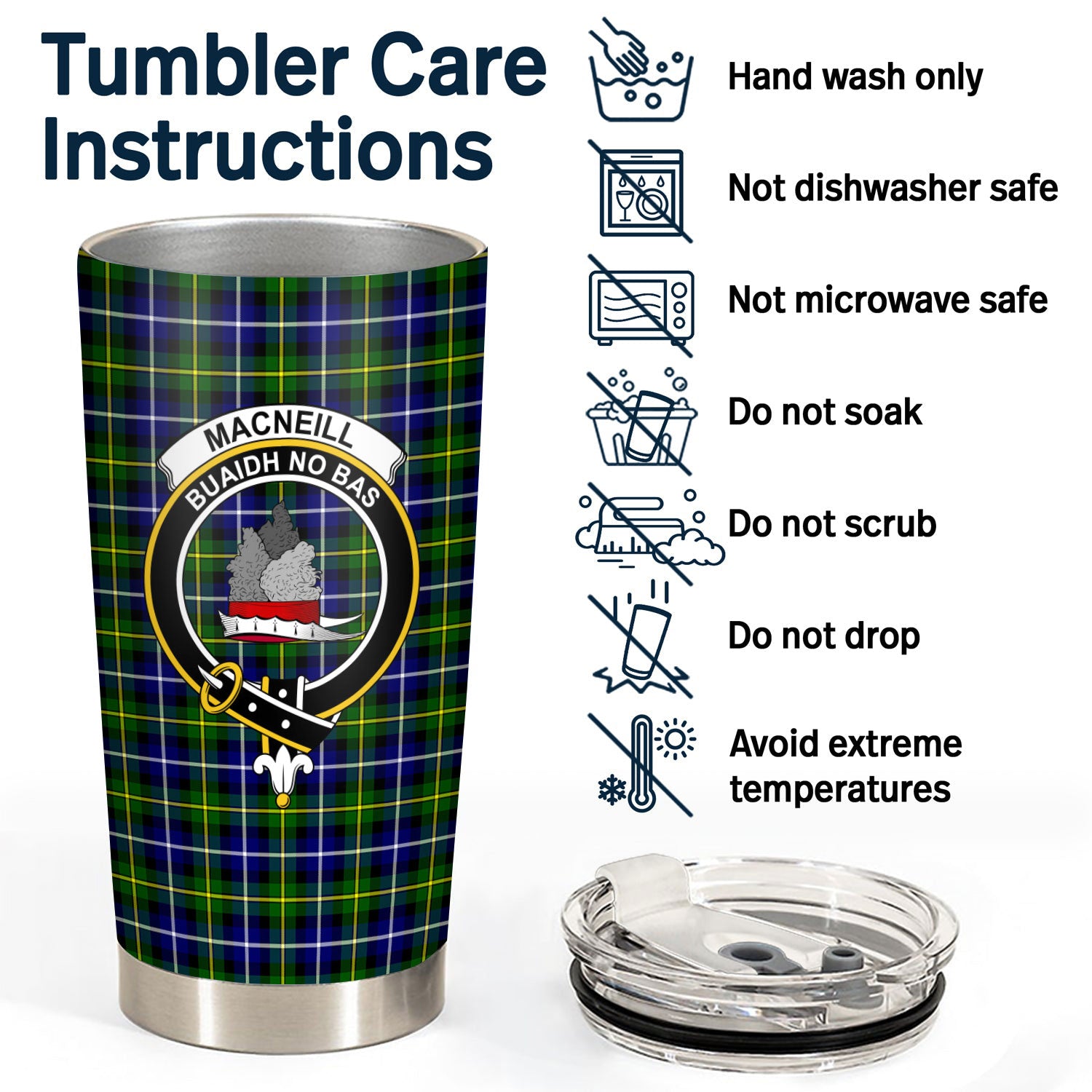 MacNeill of Barra Modern Tartan Crest Tumbler