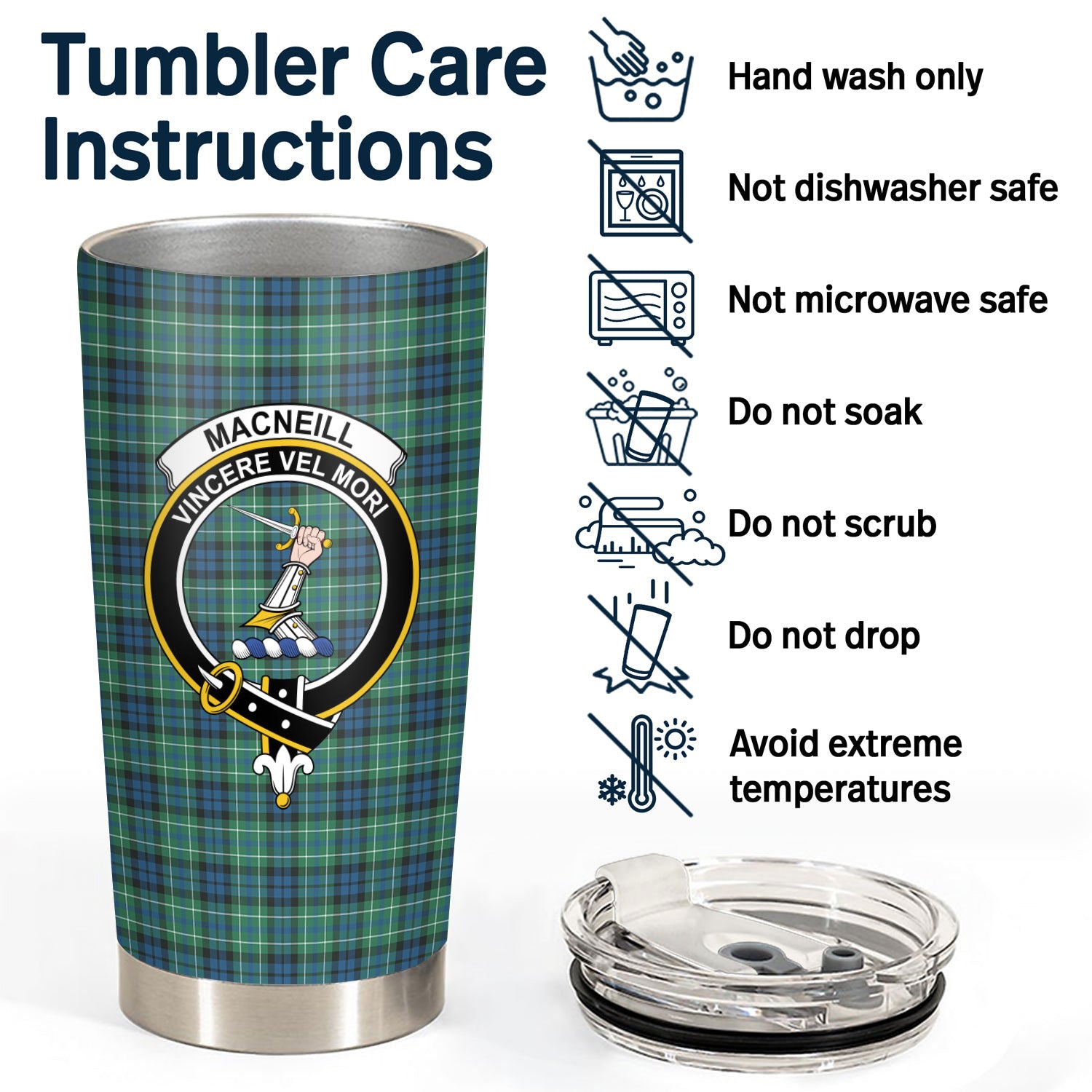 MacNeill of Colonsay Modern Tartan Crest Tumbler