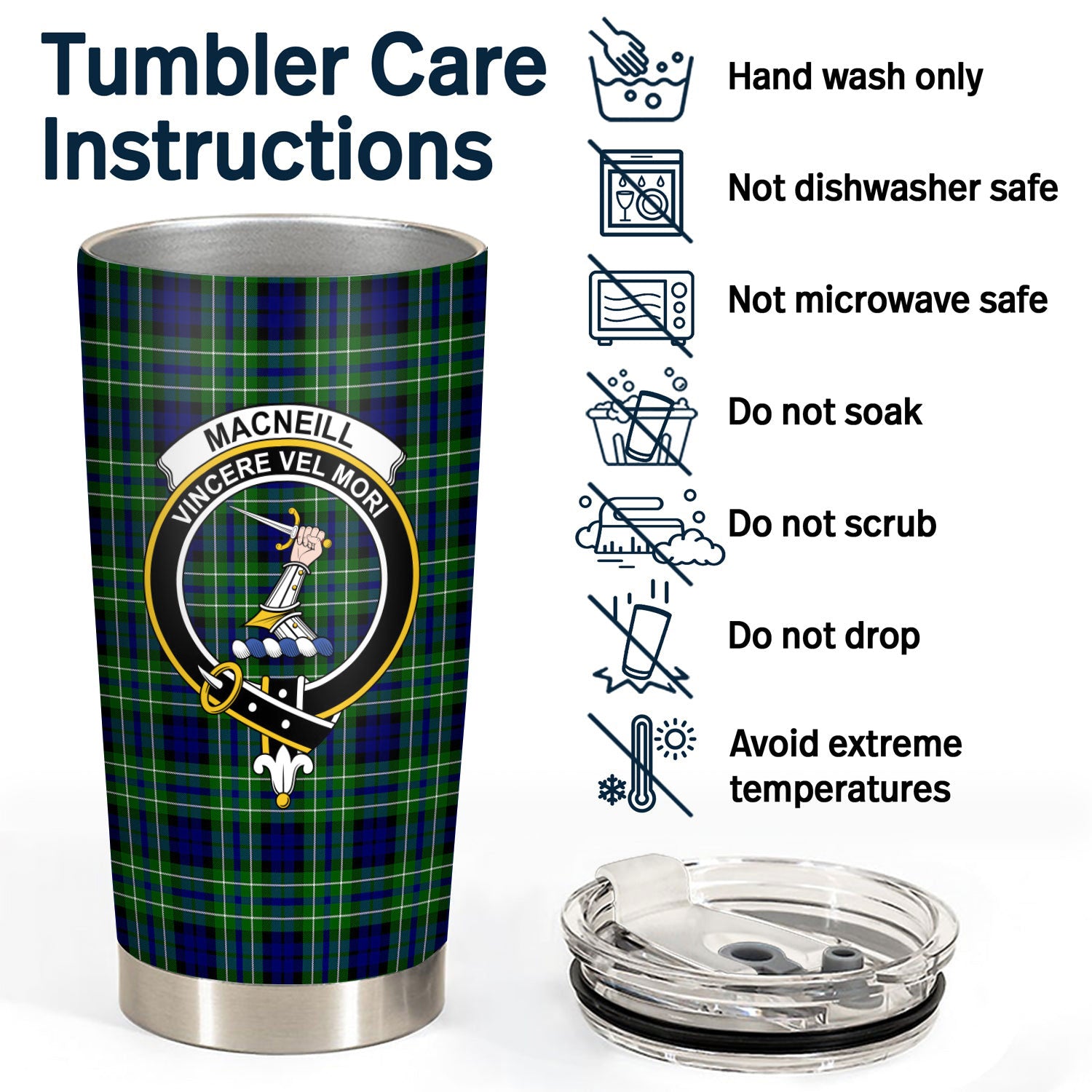 MacNeill of Colonsay Ancient Tartan Crest Tumbler