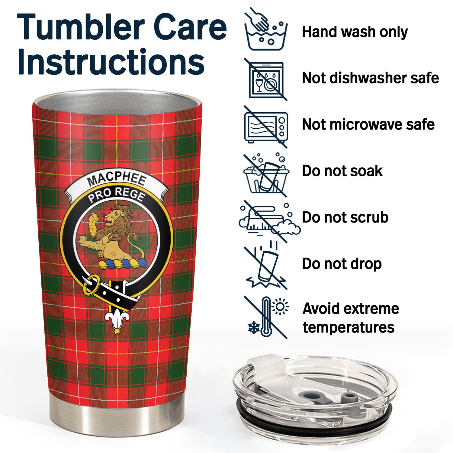 MacPhee Modern Tartan Crest Tumbler