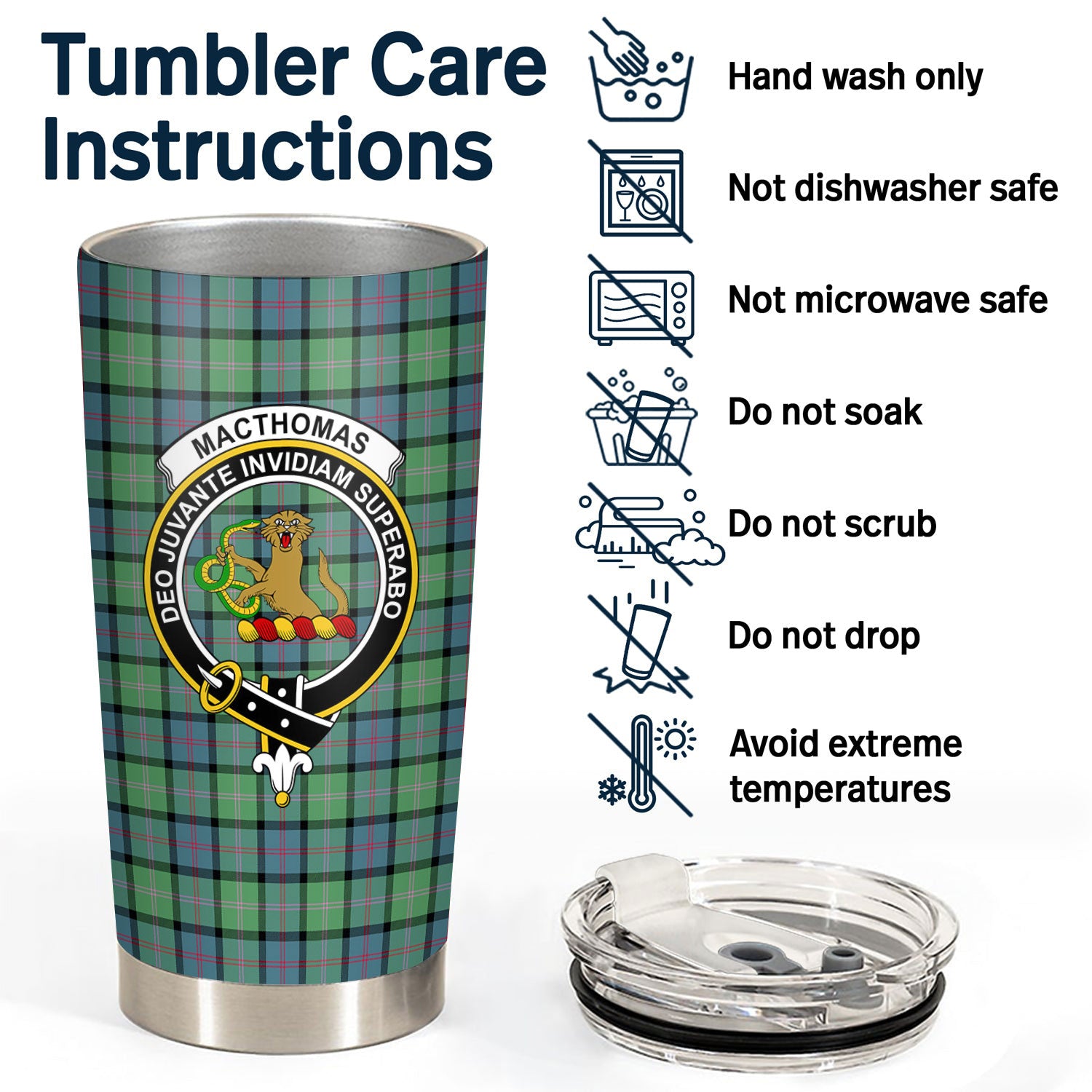 MacThomas Ancient Tartan Crest Tumbler