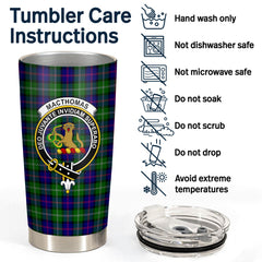 MacThomas Modern Tartan Crest Tumbler