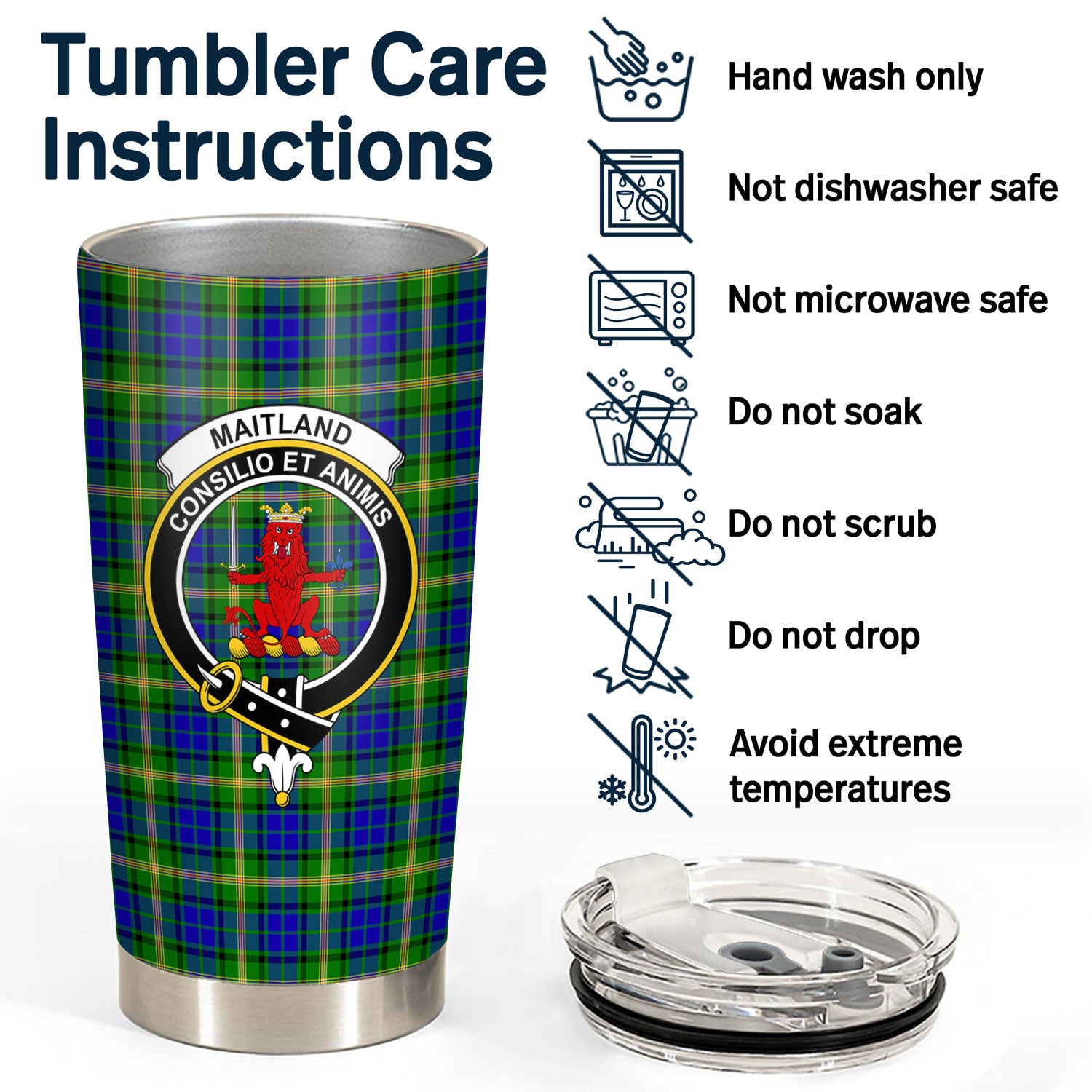 Maitland Tartan Crest Tumbler