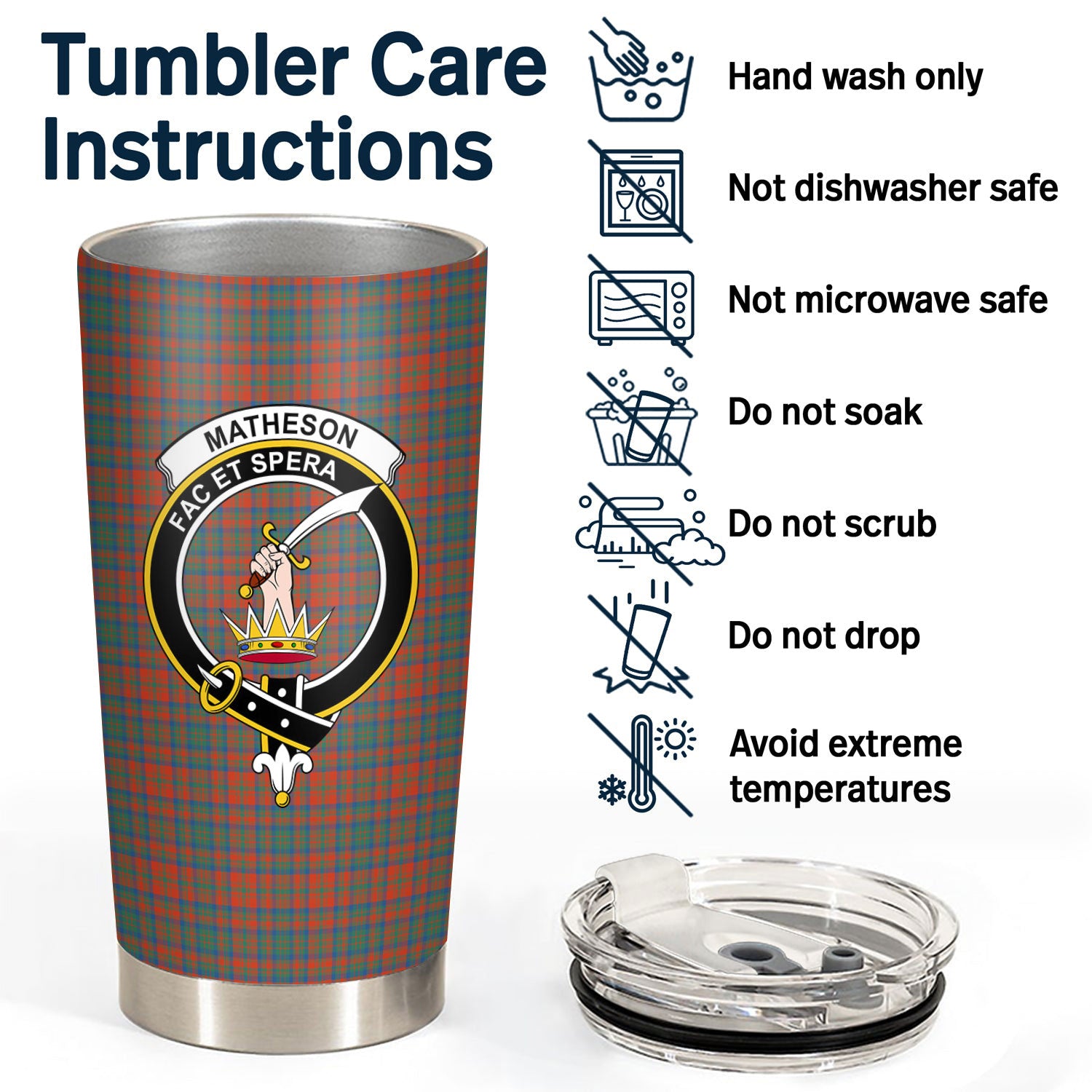 Matheson Ancient Tartan Crest Tumbler