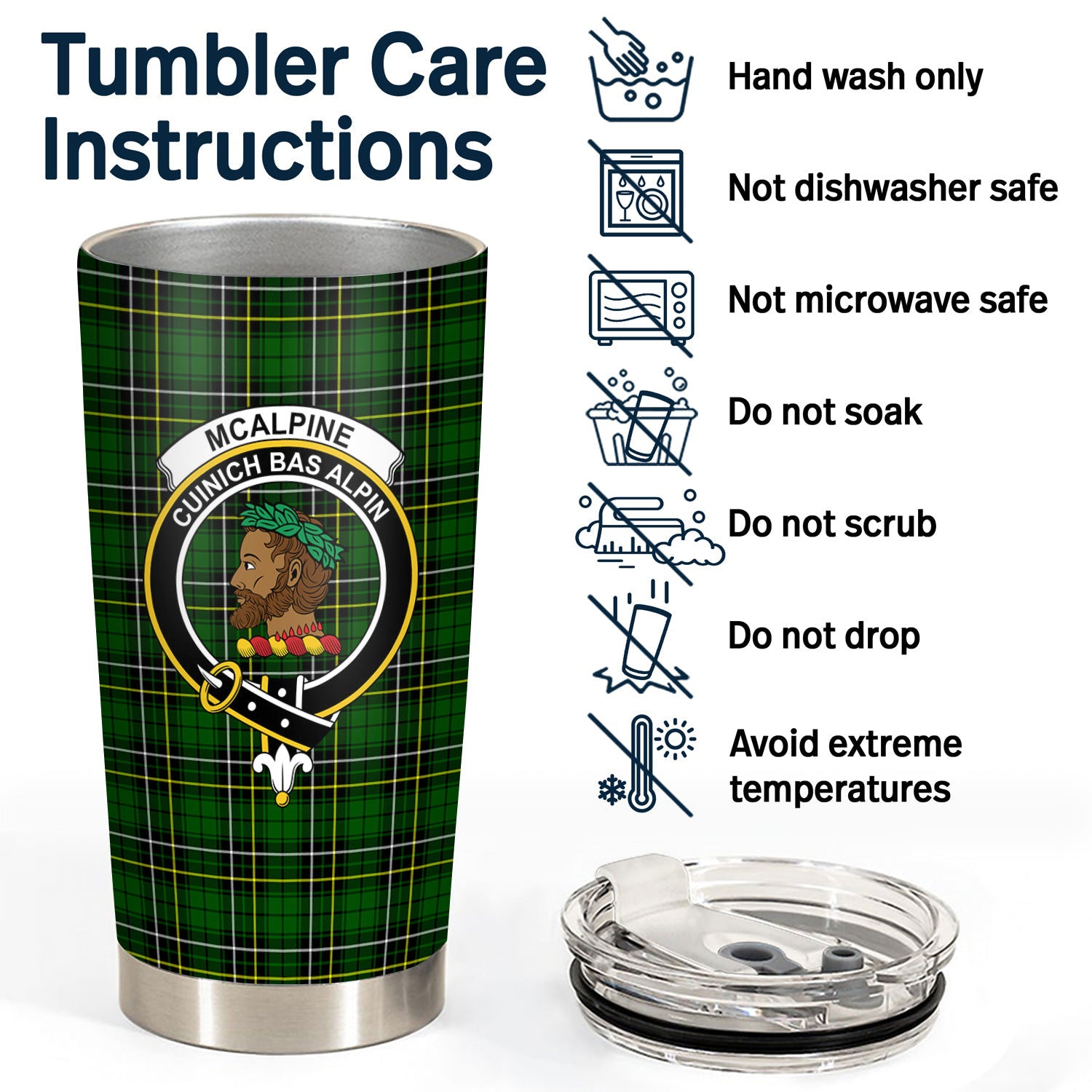 McAlpine Modern Tartan Crest Tumbler