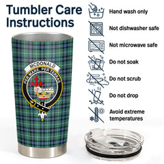 McDonald of the Isles Hunting Ancient Tartan Crest Tumbler